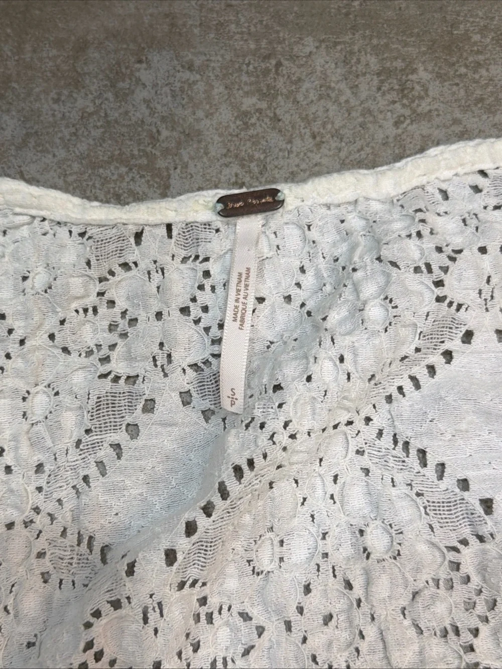 Free People Convection In White Long Sleeve Peasant Style Lace Size Small